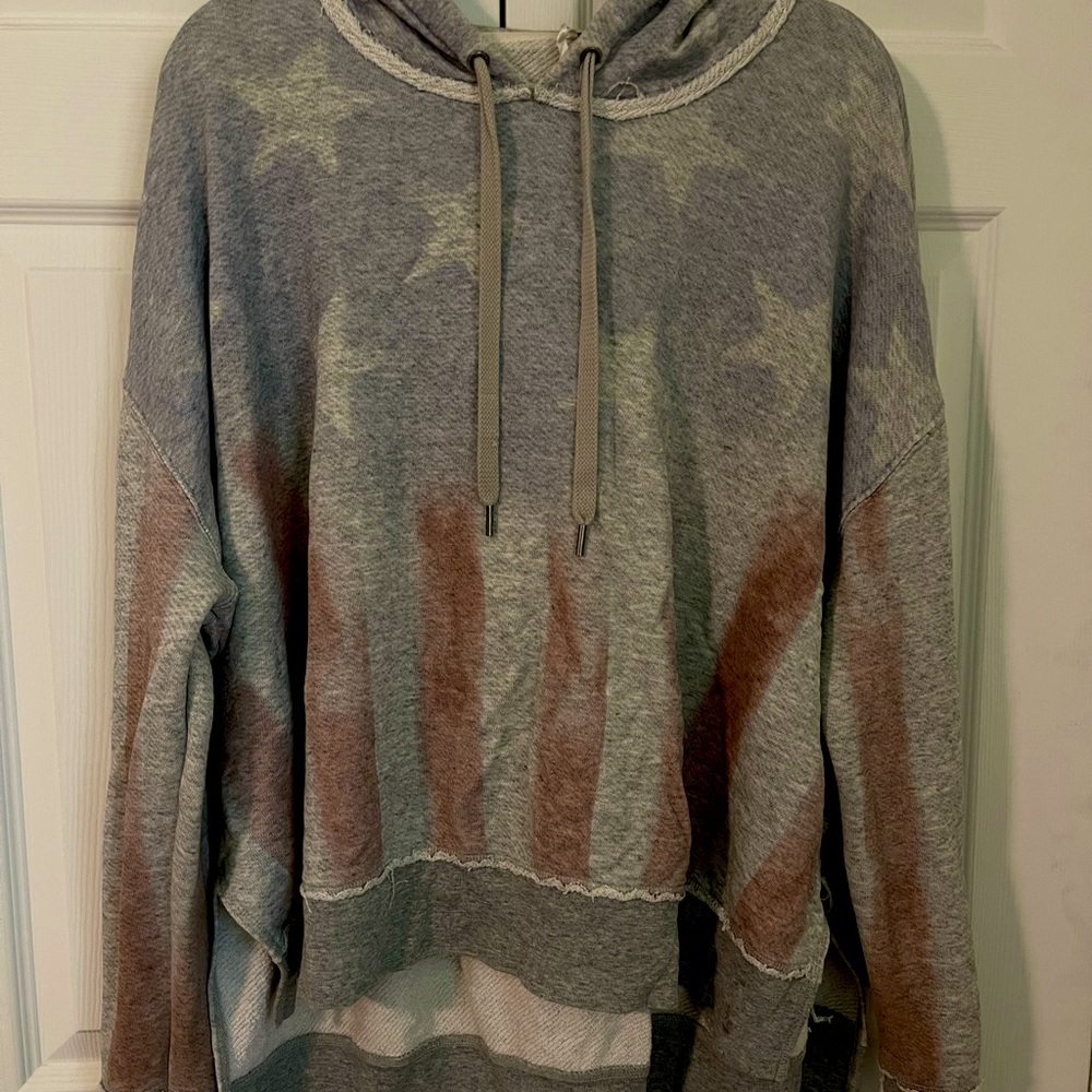 Free people “vintage” flag hoodie